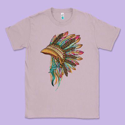 Indian Leopard Headdress Classic Tee Designed By Barkaloodesign