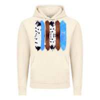 Vintage Artic Western Farm Life Cowhide Wood Blue Glitter Brush Stroke Vintage Hoodie - Bettercallsaul