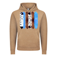 Vintage Coffee Western Farm Life Cowhide Wood Blue Glitter Brush Stroke Vintage Hoodie - Bettercallsaul