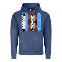 Vintage Denim Western Farm Life Cowhide Wood Blue Glitter Brush Stroke Vintage Hoodie - Bettercallsaul
