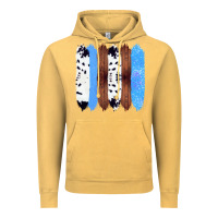 Vintage Mustard Western Farm Life Cowhide Wood Blue Glitter Brush Stroke Vintage Hoodie - Bettercallsaul