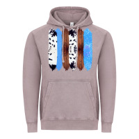 Vintage Zinc Western Farm Life Cowhide Wood Blue Glitter Brush Stroke Vintage Hoodie - Bettercallsaul