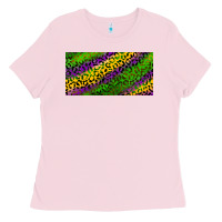 Bubblegum Pink Mardi Gras Leopard Ladies Tee - RanaPortraitStore