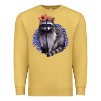 Antique Gold Raccoon with Flowers Premium Sweatshirt - Bettercallsaul