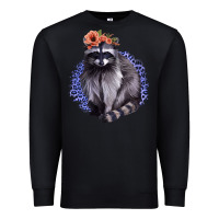 Black Raccoon with Flowers Premium Sweatshirt - Bettercallsaul