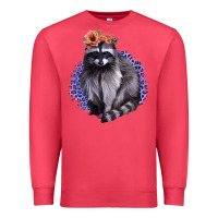 Cardinal Raccoon with Flowers Premium Sweatshirt - Bettercallsaul