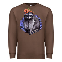 Chestnut Raccoon with Flowers Premium Sweatshirt - Bettercallsaul