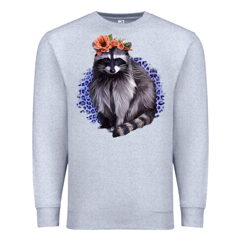 Raccoon With Flowers Premium Sweatshirt by Bettercallsaul | Teevron