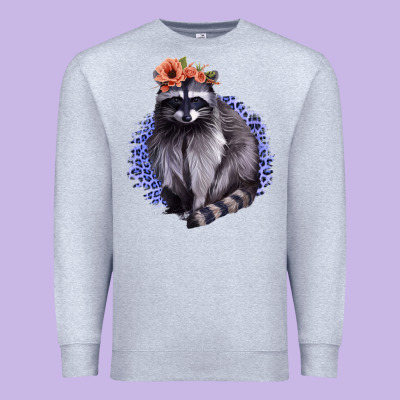 Raccoon With Flowers Premium Sweatshirt Designed By Bettercallsaul
