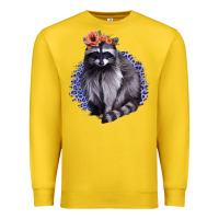 Lemon Raccoon with Flowers Premium Sweatshirt - Bettercallsaul