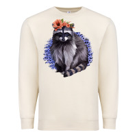 Sandshell Raccoon with Flowers Premium Sweatshirt - Bettercallsaul