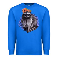 True Royal Raccoon with Flowers Premium Sweatshirt - Bettercallsaul
