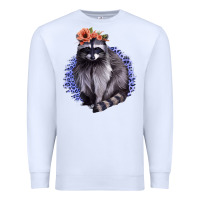 White Raccoon with Flowers Premium Sweatshirt - Bettercallsaul