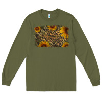 Army Green Camouflage Leopard Sunflower Background Long Sleeve Tee - Jasminsmagicworld