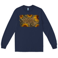 Navy Camouflage Leopard Sunflower Background Long Sleeve Tee - Jasminsmagicworld