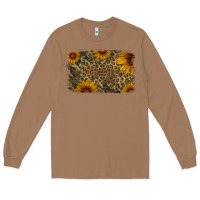 Toasted Coconut Camouflage Leopard Sunflower Background Long Sleeve Tee - Jasminsmagicworld