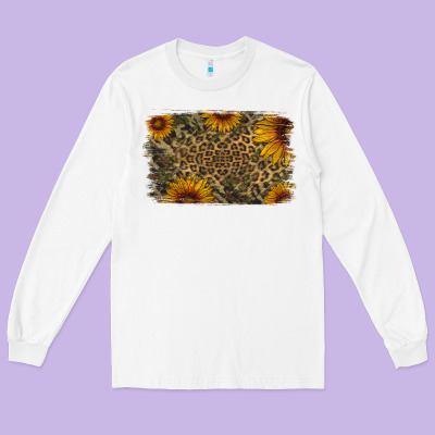 Camouflage Leopard Sunflower Background Long Sleeve Tee Designed By Jasminsmagicworld