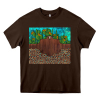 Chocolate Brown custom cactus and sunflowers leopard turquoise Heavy Core Tee - Artiststas