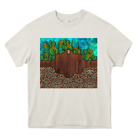 Cream custom cactus and sunflowers leopard turquoise Heavy Core Tee - Artiststas