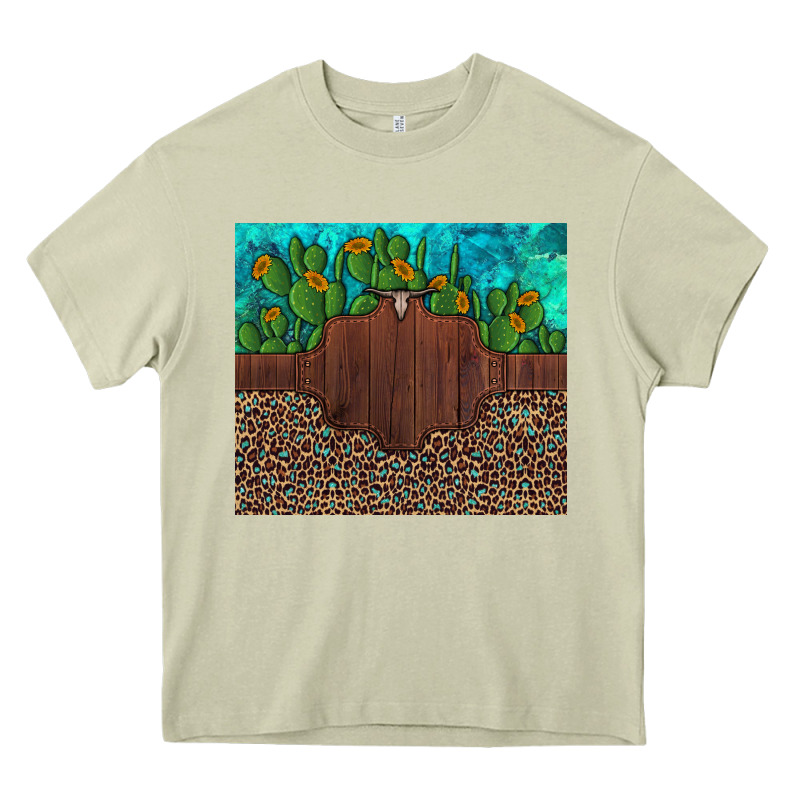 Custom Cactus And Sunflowers Leopard Turquoise Heavy Core Tee by Artiststas | Teevron