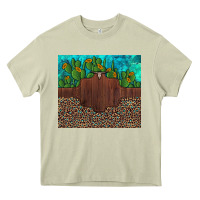 Mossy custom cactus and sunflowers leopard turquoise Heavy Core Tee - Artiststas