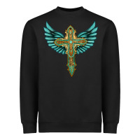 Black wing cross Heavyweight Sweatshirt - Artiststas