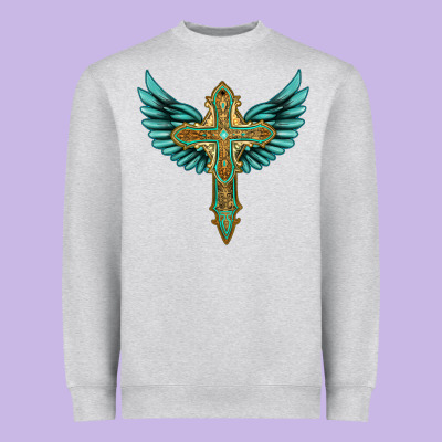 Wing Cross Heavyweight Sweatshirt Designed By Artiststas