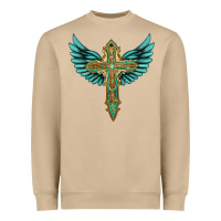 Mushroom wing cross Heavyweight Sweatshirt - Artiststas