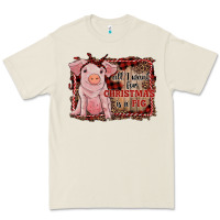 Bone all i want for christmas is a pig sitting pig Premium Tee - RanaPortraitStore