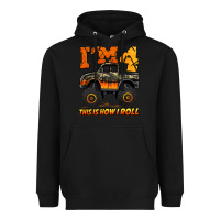 Black i'm four this is how i roll monster truck birthday Heavyweight Hoodie - Jasminsmagicworld