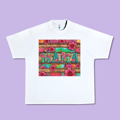 Mama With Tie Dye And Flowers Urban Heavy Tee Designed By Artiststas
