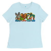 Baby Blue peace love free bird Ladies Tee - Zillion Design Studio