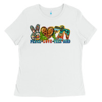 White peace love free bird Ladies Tee - Zillion Design Studio