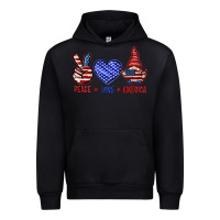 Black Peace love America with gnome 4th of july Urban Hoodie - HowdyJamesFarm