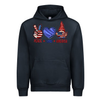 Navy Peace love America with gnome 4th of july Urban Hoodie - HowdyJamesFarm