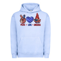 Pigment Grape Ice Peace love America with gnome 4th of july Urban Hoodie - HowdyJamesFarm
