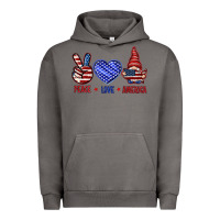 Pigment Tornado Peace love America with gnome 4th of july Urban Hoodie - HowdyJamesFarm