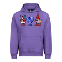Tulip Peace love America with gnome 4th of july Urban Hoodie - HowdyJamesFarm
