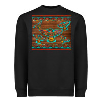 Black western thunderbird and arrow with aztec leopard Heavyweight Sweatshirt - Artiststas
