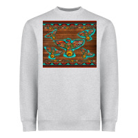 Western Thunderbird And Arrow With Aztec Leopard Heavyweight Sweatshirt | Teevron