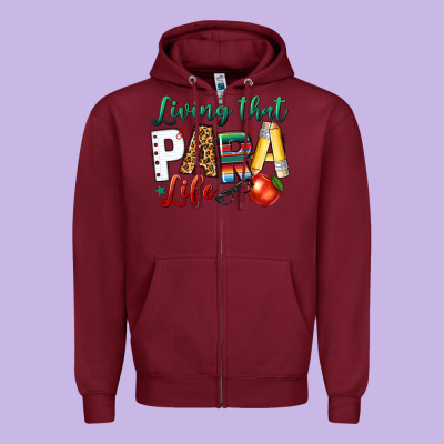 Living That Para Life Zipper Hoodie Designed By Nancycooperartshop