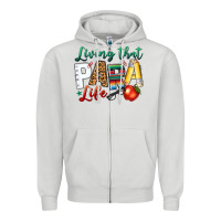 Dove Grey living that para life Zipper Hoodie - NancyCooperArtShop
