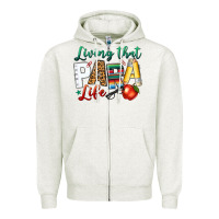 Oatmeal Heather living that para life Zipper Hoodie - NancyCooperArtShop