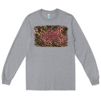 Heather Grey Camouflage Pink Leopard Background Long Sleeve Tee - Jasminsmagicworld