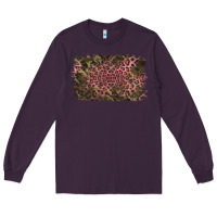 Plum Camouflage Pink Leopard Background Long Sleeve Tee - Jasminsmagicworld