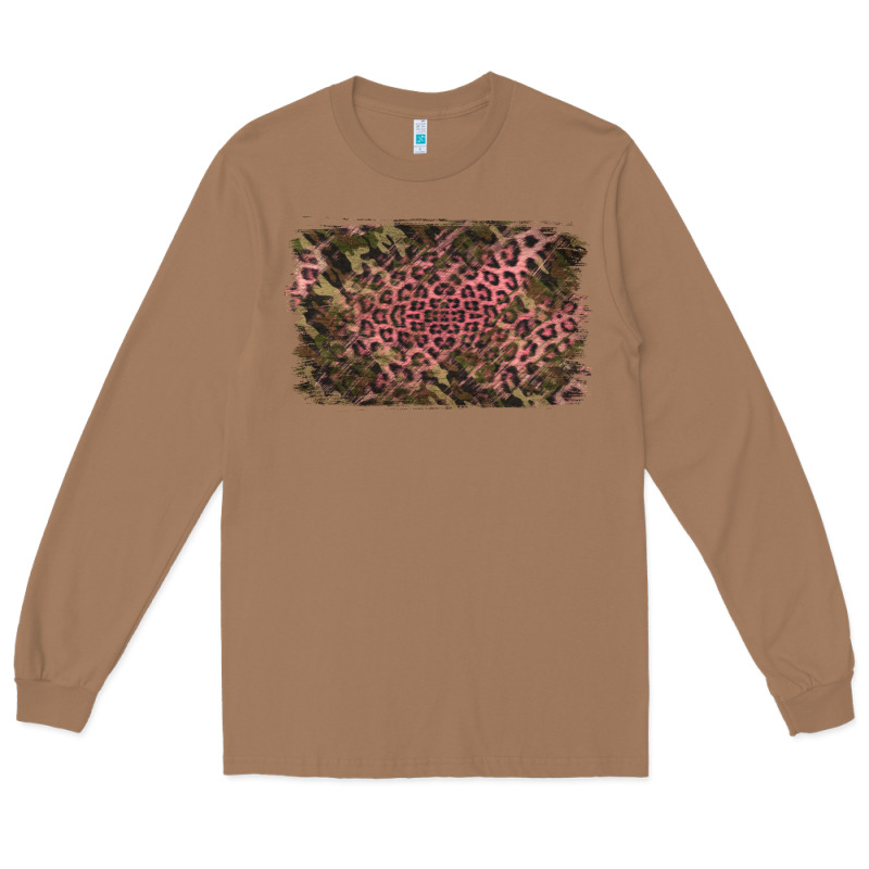 Camouflage Pink Leopard Background Long Sleeve Tee by Jasminsmagicworld | Teevron