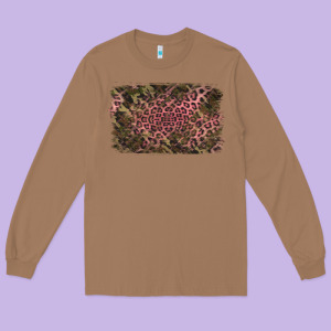 Camouflage Pink Leopard Background Long Sleeve Tee Designed By Jasminsmagicworld