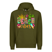 Army Green Beach vibes Premium Hoodie - NancyCooperArtShop