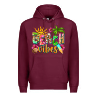 Burgundy Beach vibes Premium Hoodie - NancyCooperArtShop