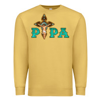 Antique Gold Papa Jesus with Cross Premium Sweatshirt - Bettercallsaul